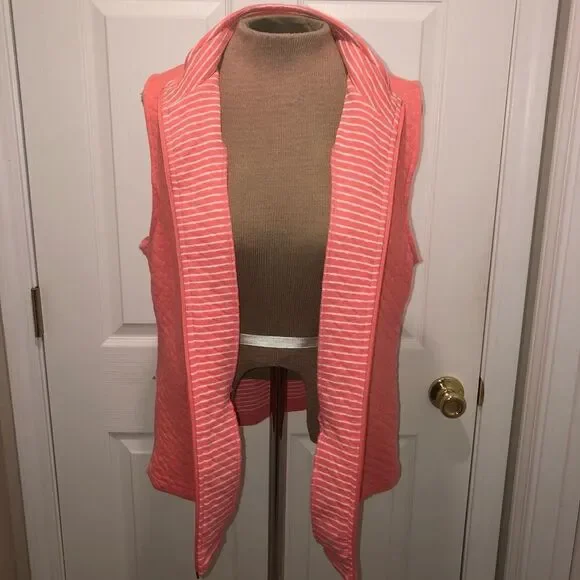 TALBOTS coral zip front vest - Picture 4 of 8